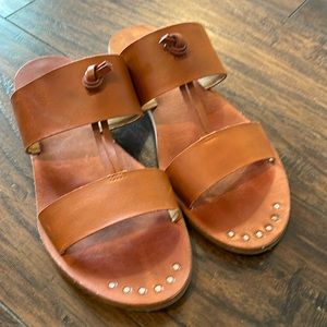 Lucky Brand leather brown double strap sandals